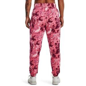 Under Armour Women's Size M Pace Pink Rival Terry Printed Jogger Sweatpants New